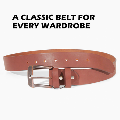 Mens Belts Leather Full Grain, Buffalo Leather, Handmade By Amish, 38mm Width & 3.6mm Thickness (Light Brown) TOPNOTCH WORLD