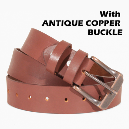 Mens Belts Leather Full Grain, Buffalo Leather, Handmade By Amish, 38mm Width & 3.6mm Thickness (Light Brown) TOPNOTCH WORLD