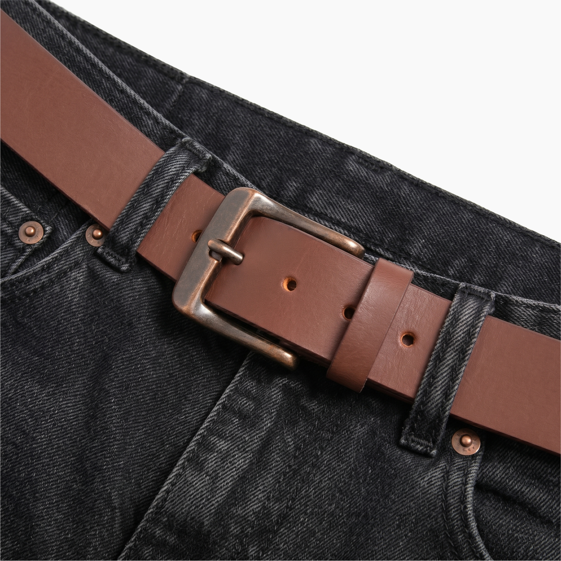 Mens Belts Leather Full Grain, Buffalo Leather, Handmade By Amish, 38mm Width & 3.6mm Thickness (Light Brown) TOPNOTCH WORLD