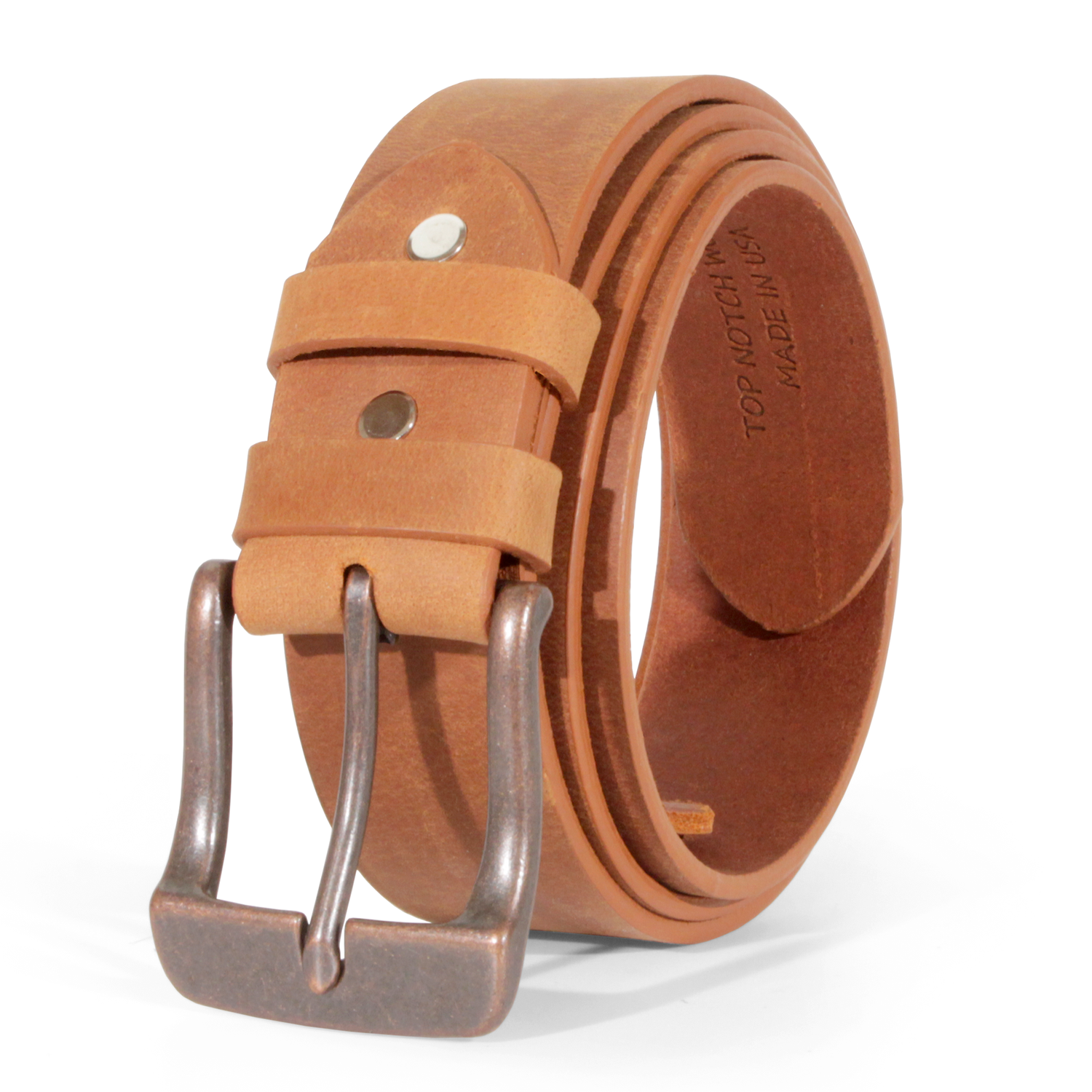 Mens Belts Leather Full Grain, Buffalo Leather, Handmade By Amish, (38mm) Width & (3.6mm) Thickness (Mustard) TOPNOTCH WORLD