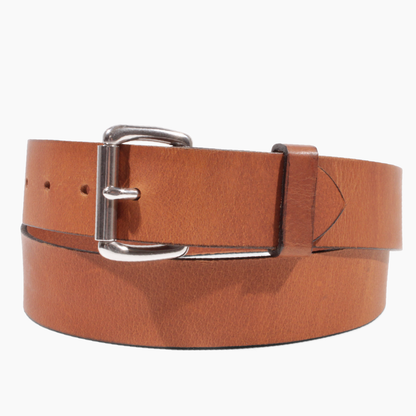 Mens Belts Leather Veg Oil Tan, Buffalo Leather Handmade By Amish, 1.25 Inch Wide & 3.6mm Thickness (Brown) TOPNOTCH WORLD