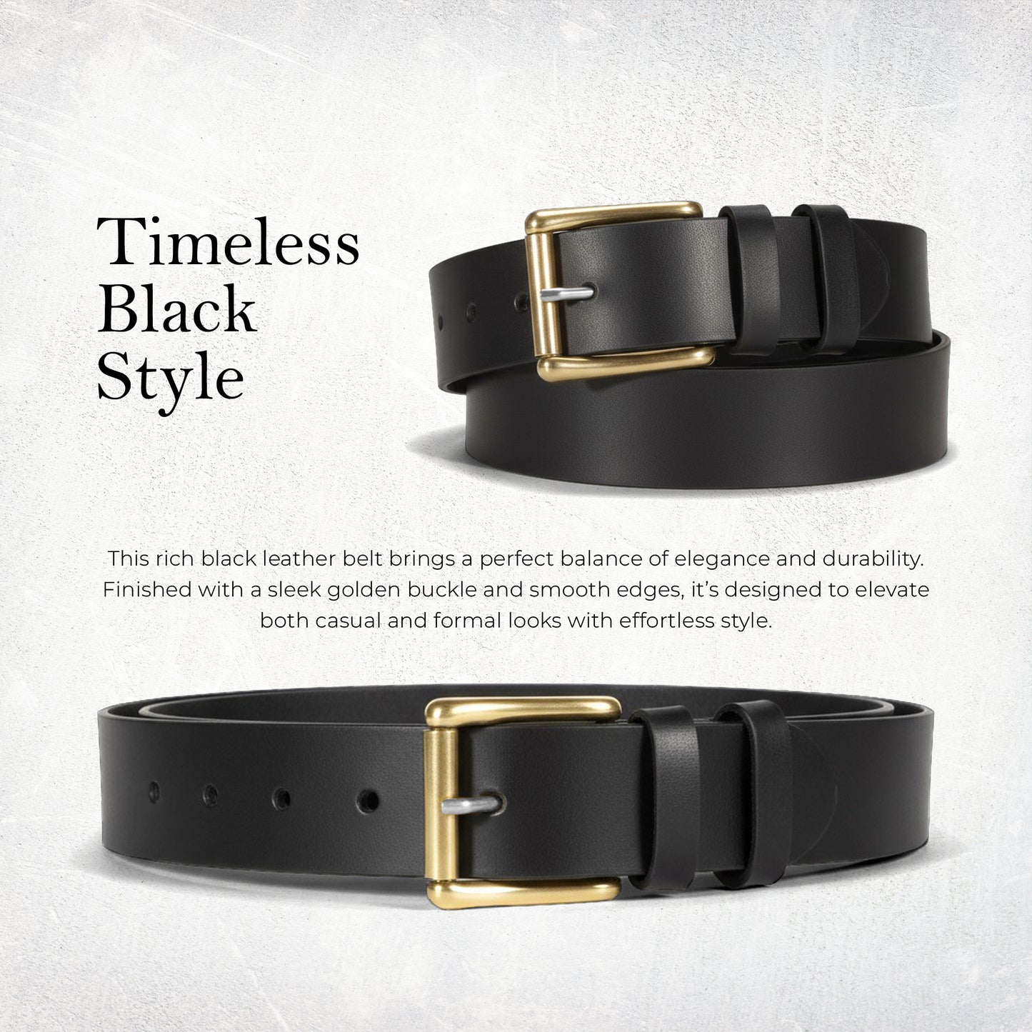 Mens Belts Leather Full Grain, Buffalo Leather, Handmade By Amish, (38mm) Width & (3.6mm) Thickness  (Black) TOPNOTCH WORLD