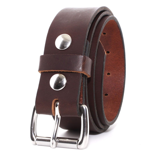 Mens Belts Leather Veg Oil Tan, Genuine Buffalo Leather Handmade By Amish, 1.5 Inch Wide & 3.6mm Thickness TOPNOTCH WORLD