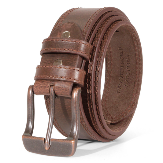 Mens Belts Leather Full Grain, Buffalo Leather, Handmade By Amish, 38mm Width & 3.6mm Thickness TOPNOTCH WORLD