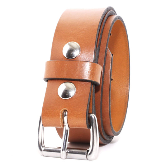 Mens Belts Leather Veg Oil Tan, Genuine Buffalo Leather Handmade By Amish, 1.5 Inch Wide & 3.6mm Thickness TOPNOTCH WORLD