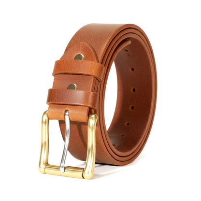 Mens Belts Leather Full Grain, Buffalo Leather, Handmade By Amish, (38mm) Width & (3.6mm) Thickness (Mustard) TOPNOTCH WORLD