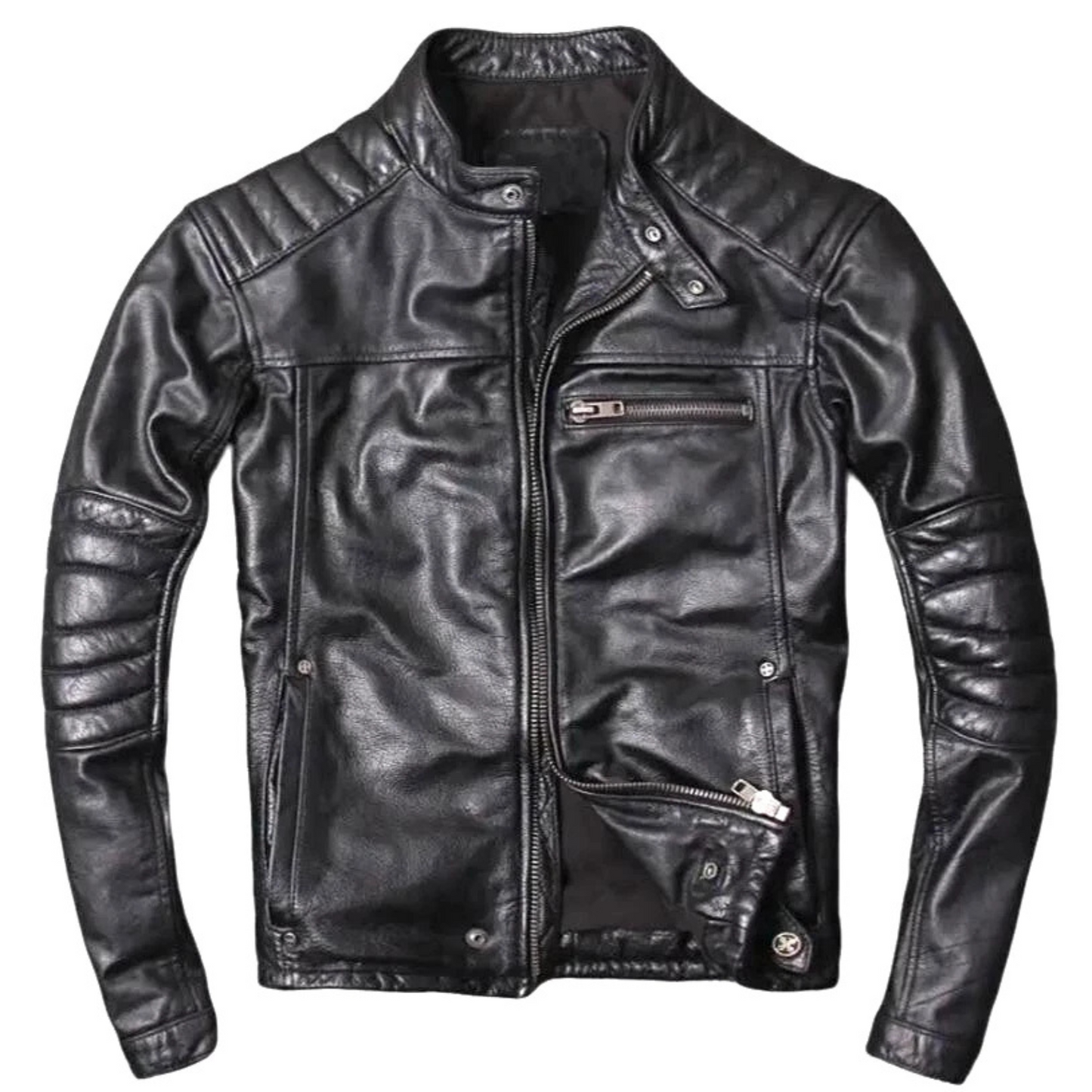 Leather Jacket Men, Genuine Lambskin Leather, Biker Style Jacket Casual & Outdoor Wear TOPNOTCH WORLD