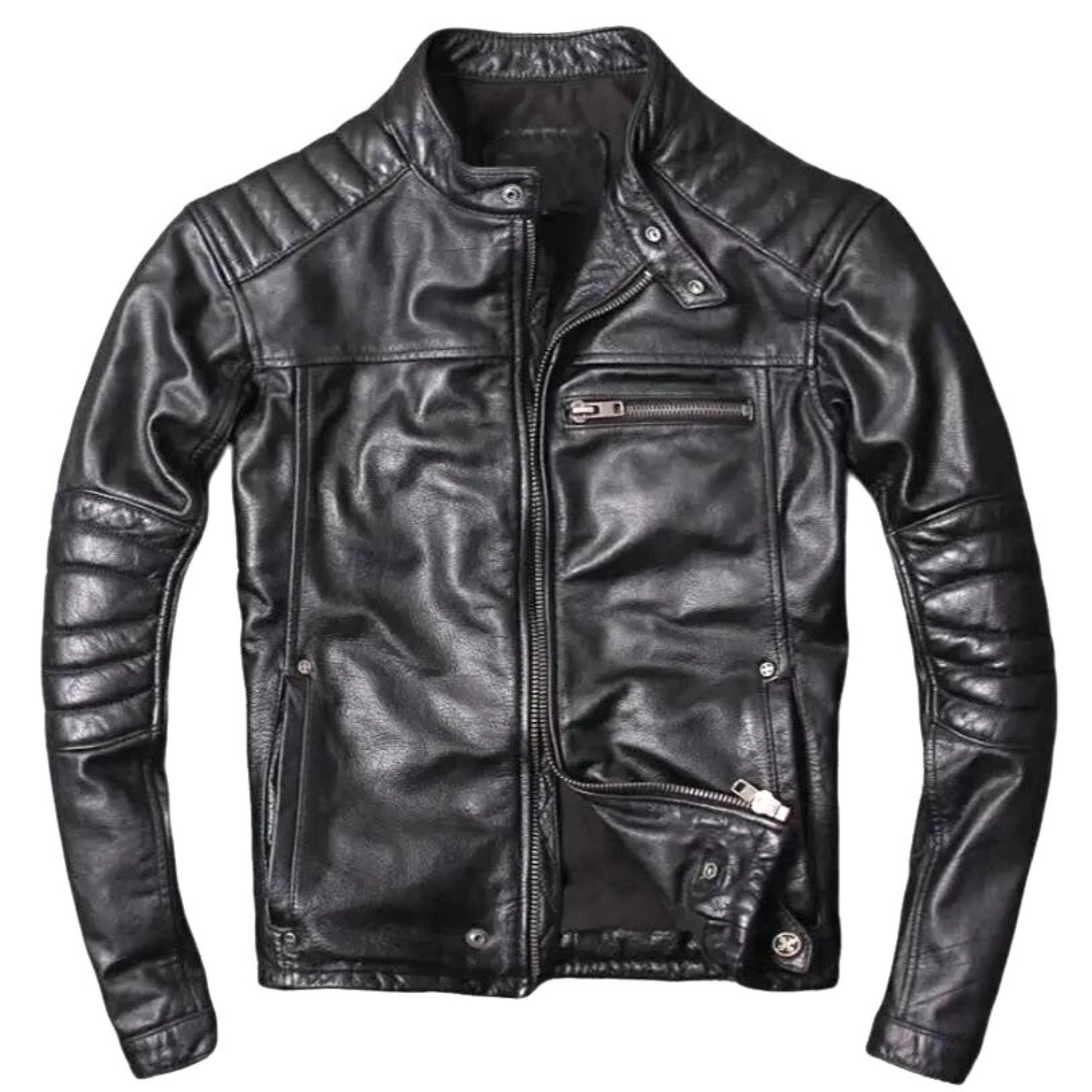 Leather Jacket Men, Genuine Lambskin Leather, Biker Style Jacket Casual & Outdoor Wear TOPNOTCH WORLD