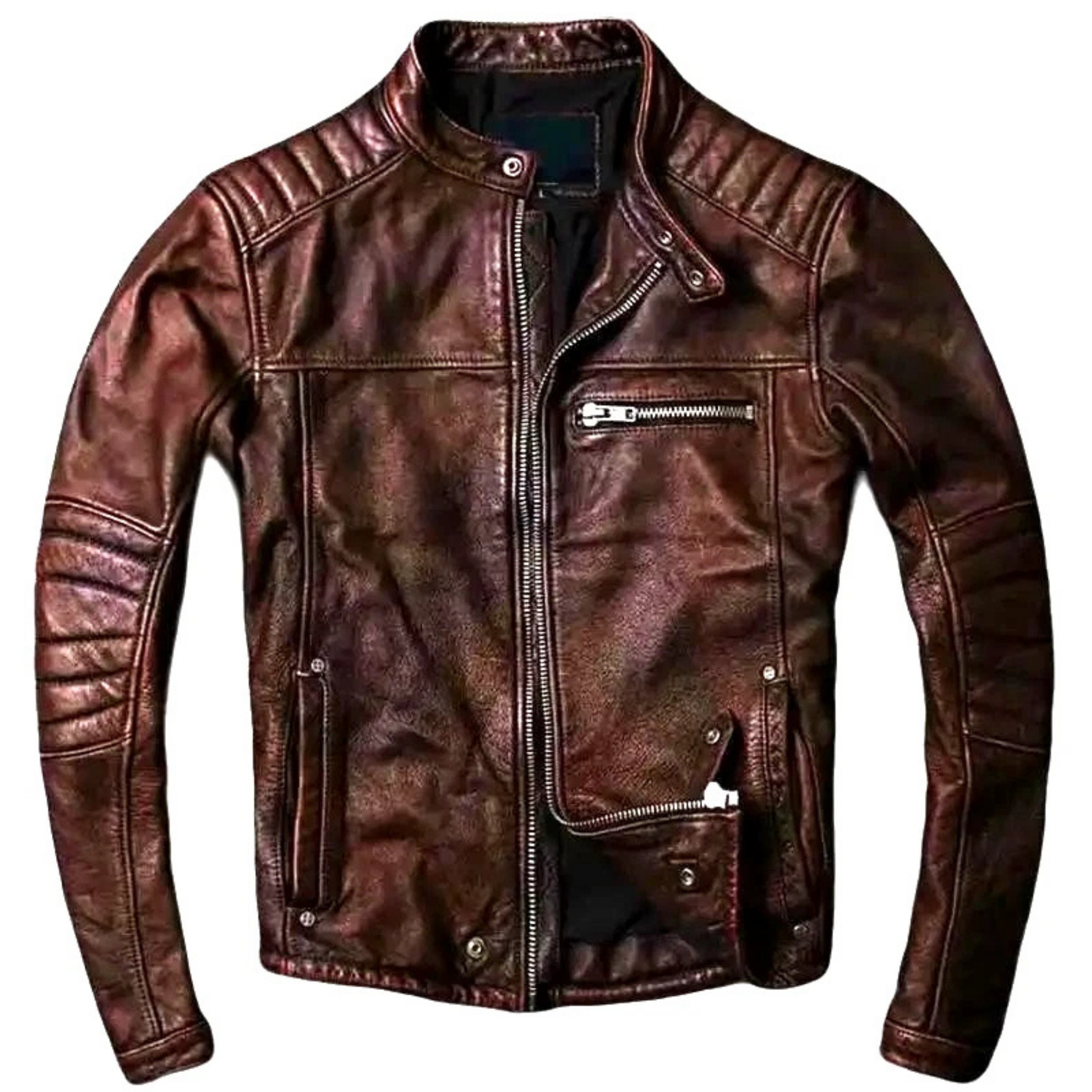 Leather Jacket Men, Genuine Lambskin Leather, Biker Style Jacket Casual & Outdoor Wear TOPNOTCH WORLD