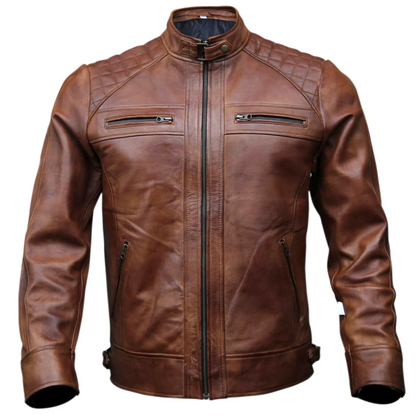 Leather Jacket Men, Genuine Lambskin Leather, Biker Style Jacket Casual & Outdoor Wear TOPNOTCH WORLD