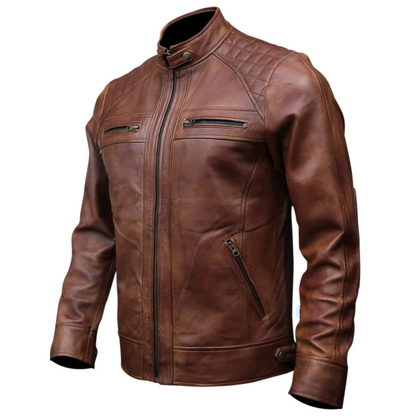 Leather Jacket Men, Genuine Lambskin Leather, Biker Style Jacket Casual & Outdoor Wear TOPNOTCH WORLD