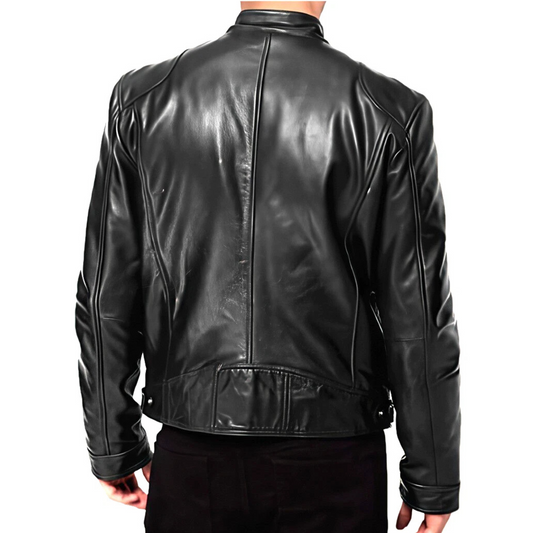 Leather Jacket Men, Genuine Lambskin Leather, Biker Style Jacket Casual & Outdoor Wear TOPNOTCH WORLD