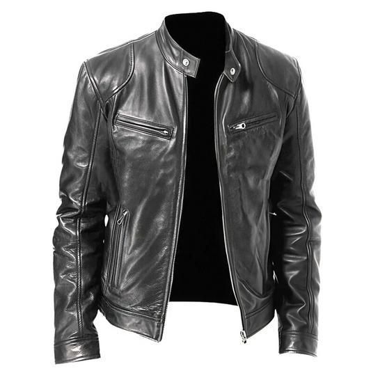 Leather Jacket Men, Genuine Lambskin Leather, Biker Style Jacket Casual & Outdoor Wear TOPNOTCH WORLD