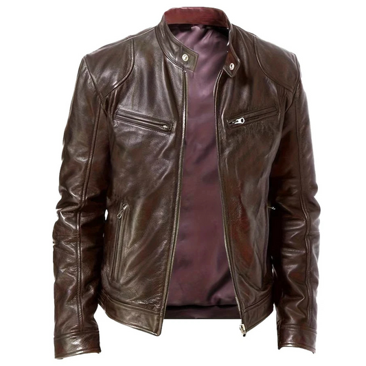 Leather Jacket Men, Genuine Lambskin Leather, Biker Style Jacket Casual & Outdoor Wear TOPNOTCH WORLD