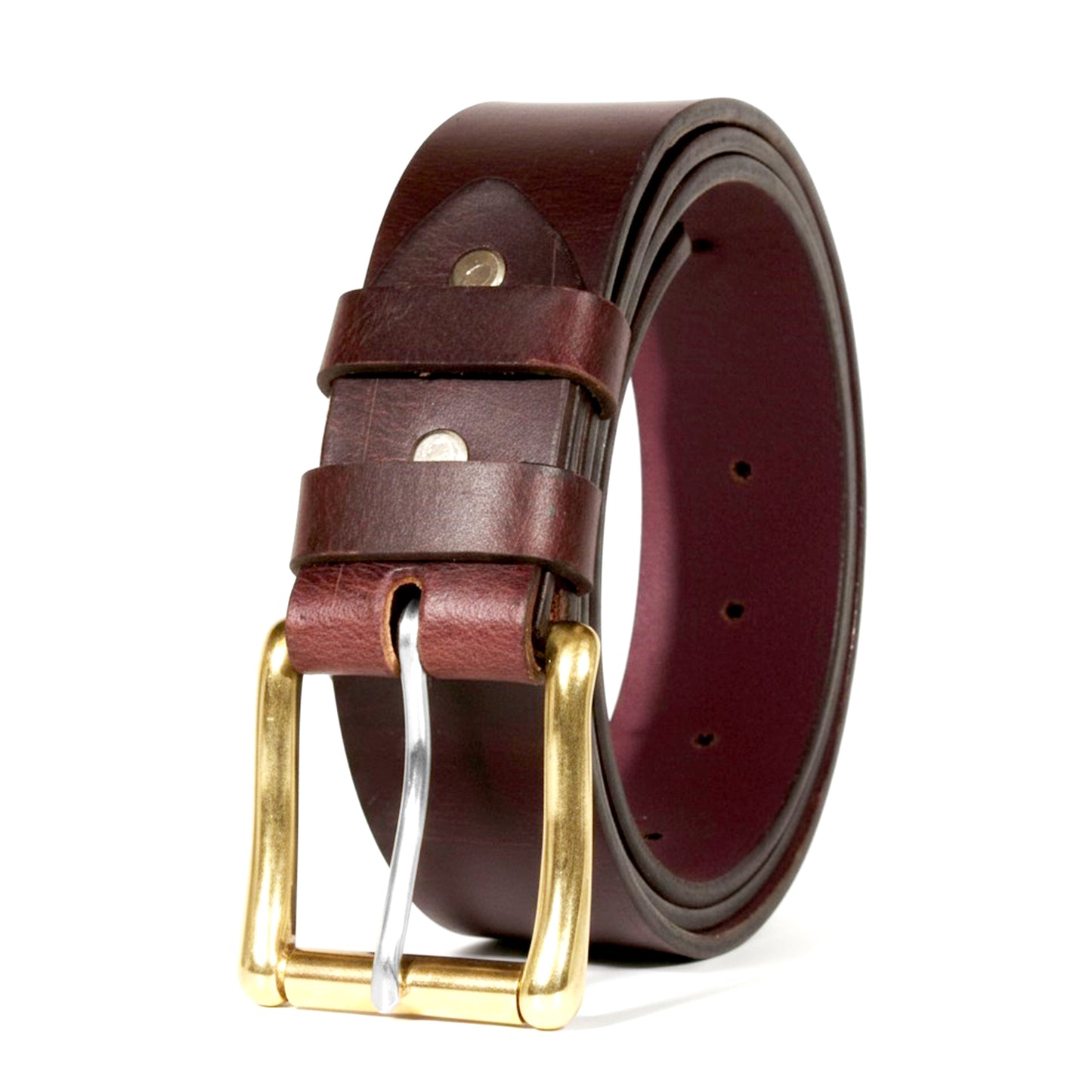Mens Belts Leather Full Grain, Buffalo Leather, Handmade By Amish, (38mm) Width & (3.6mm) Thickness (Wine) TOPNOTCH WORLD